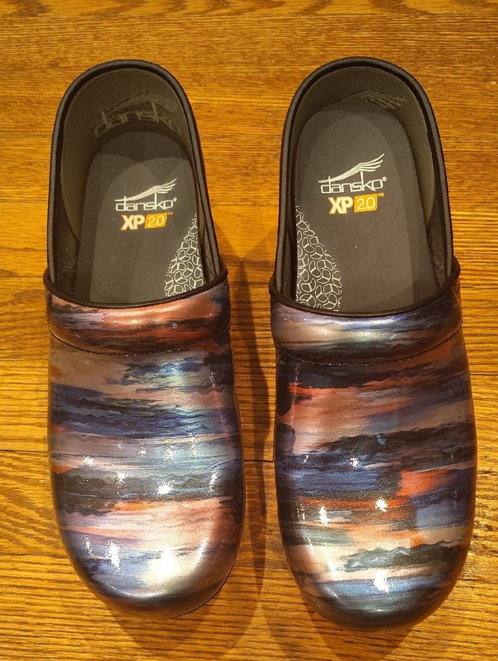 Dansko XP 2.0 Paint Stroke Patent Clog Slip On Lightweight Multicolor Size 40